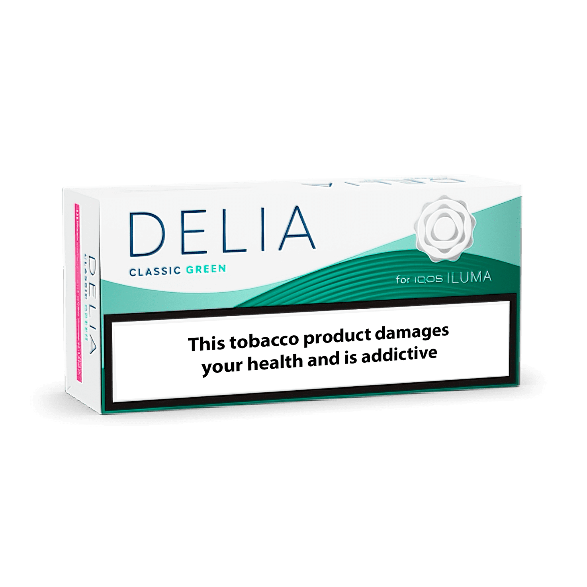 DELIA Classic Green heatsticks for IQOS Iluma, refreshing flavor, green packaging