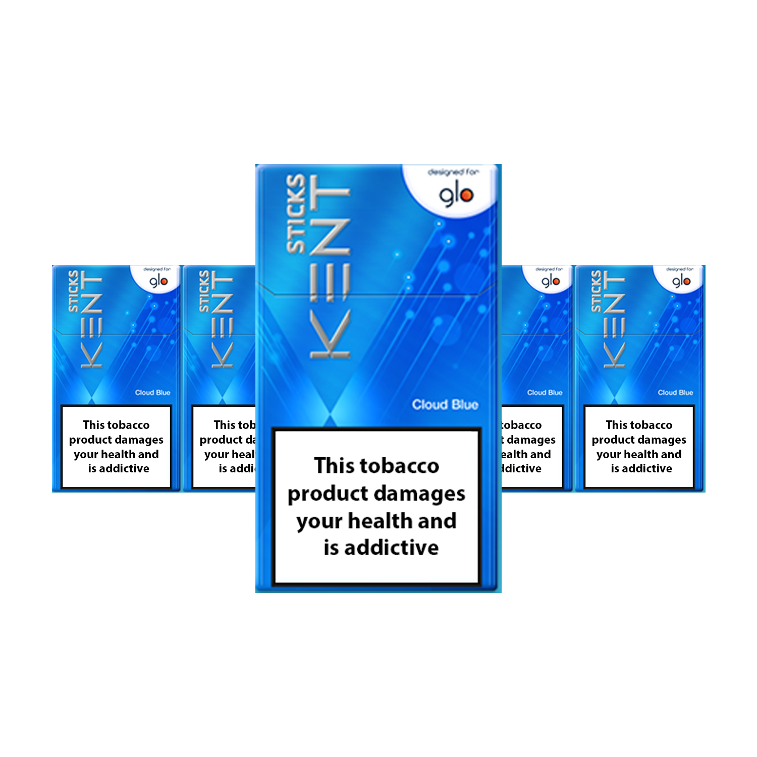 KENT Cloud Blue heatsticks til Glo, mild tobakkssmak, lyseblå emballasje