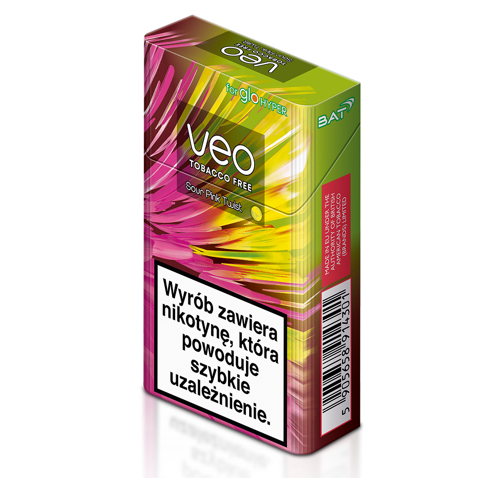 Stick VEO Sour Pink Twist per Glo, sapore agrodolce, confezione rosa