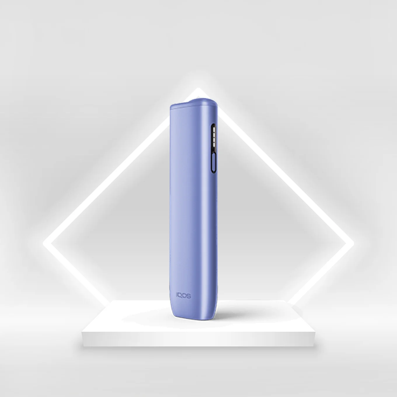 IQOS ILUMA i ONE Digital Violet – front view of futuristic tobacco heating device